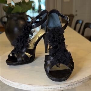 Style & Co. Black Floral Heels